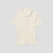 Blouse manches courtes gaufr&eacute; ecru femme