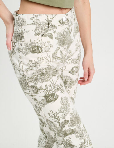 Jeans straight taille haute blanc femme