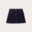Jupe droite courte en jean denim brut femme