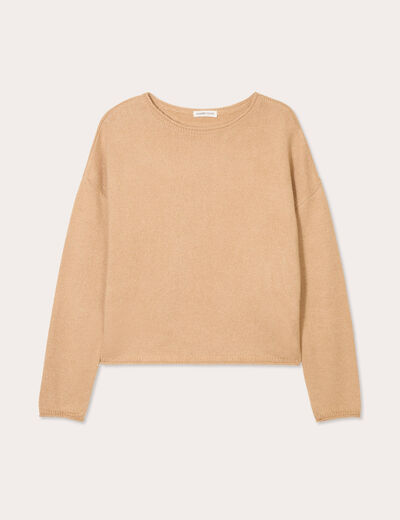 Pull manches longues beige femme