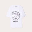 T-shirt oversize Hello Kitty blanc femme