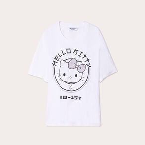 t shirt oversize hello kitty blanc femme T-shirt oversize Hello Kitty blanc femme