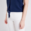 Blouse manches courtes bleu marine femme