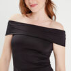T-shirt col bardot noir femme