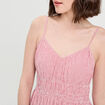Robe midi évasée bretelles vieux rose femme