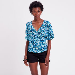 blouse col cache coeur blanc femme Blouse col cache-coeur blanc femme