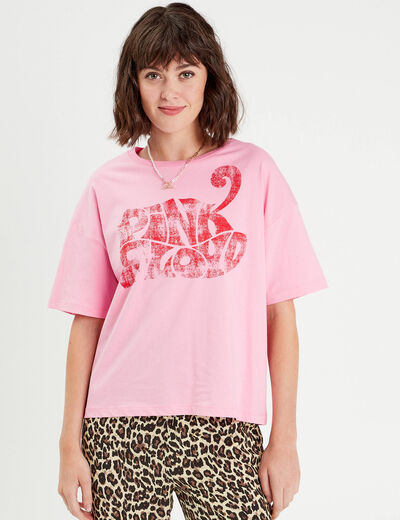 T-shirt Pink Floyd rose fushia femme