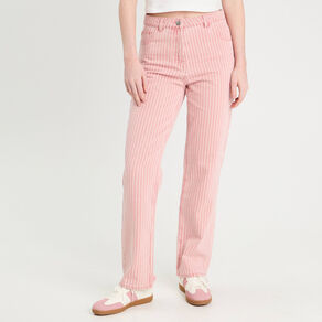 Jeans large rose clair femme