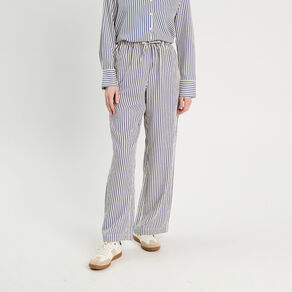 Pantalon large bleu marine femme