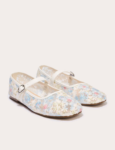 Ballerines en dentelle ecru femme