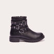 Bottines brides cloutées noir femme