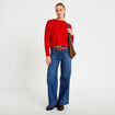 Pull manches longues rouge femme