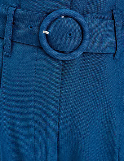 Combinaison pantalon ceinturée bleu marine femme