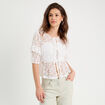 Blouse dentelle nouée blanc femme