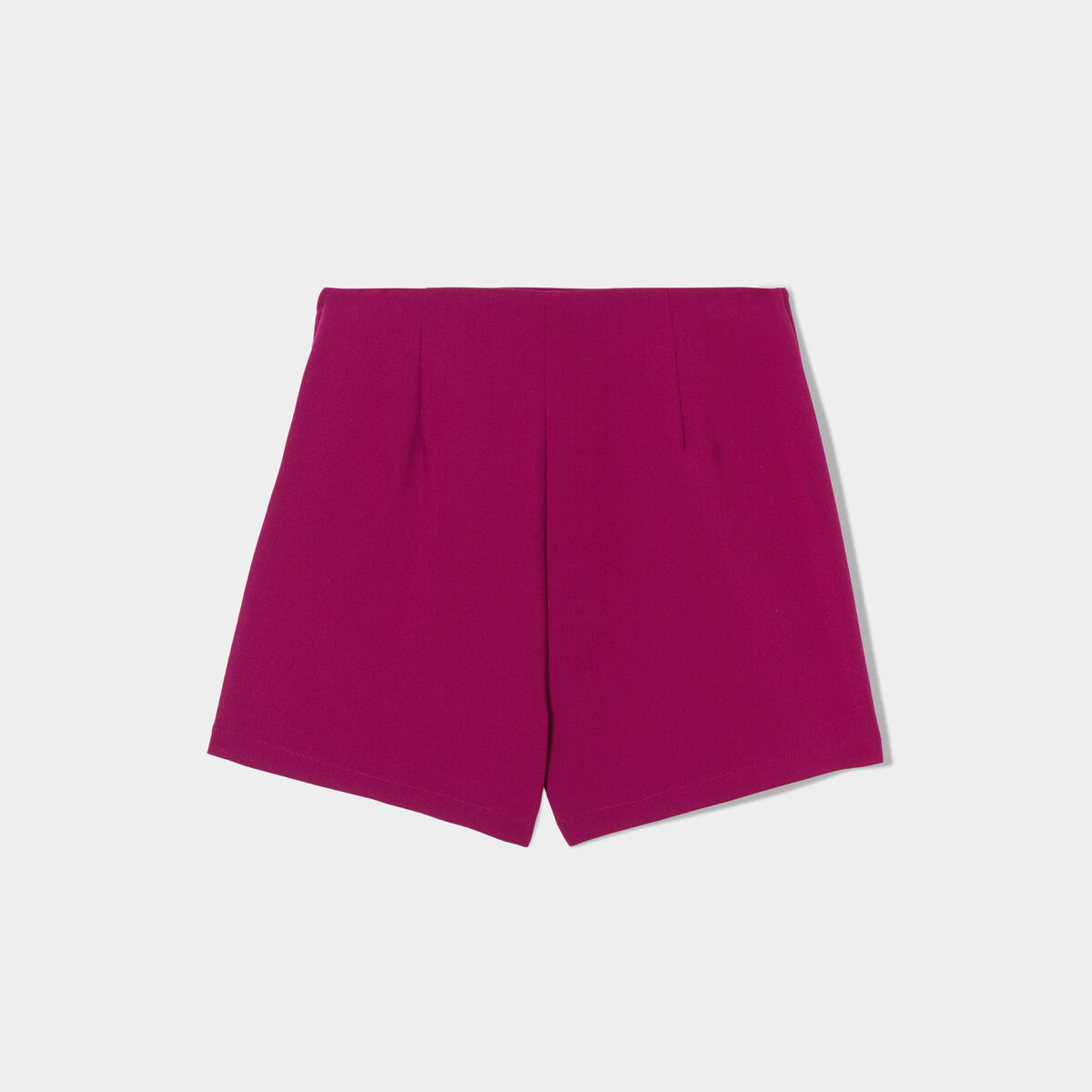 Jupe-short droite fentes violet foncé femme