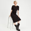 Robe longue ajustée noir femme