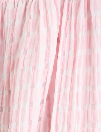 Robe évasée col V doublure viscose rose femme