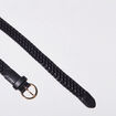 Ceinture tressée noir femme