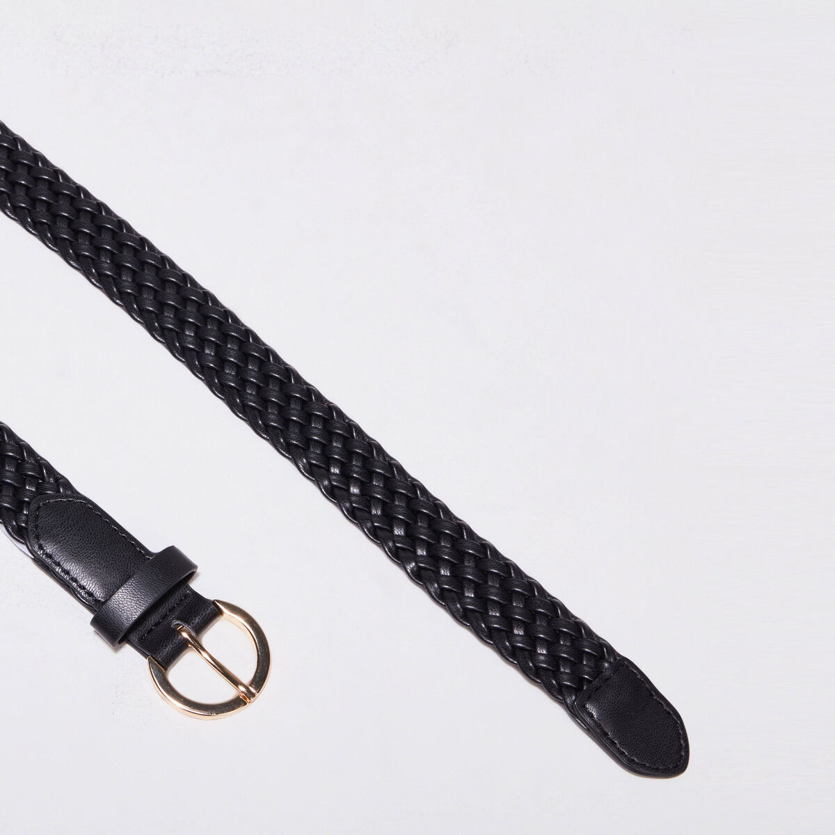 Ceinture tressée noir femme