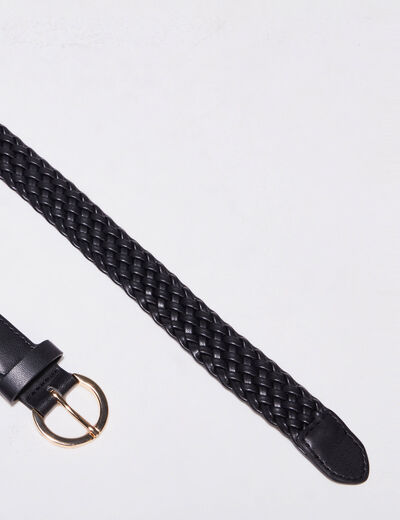 Ceinture tressée noir femme