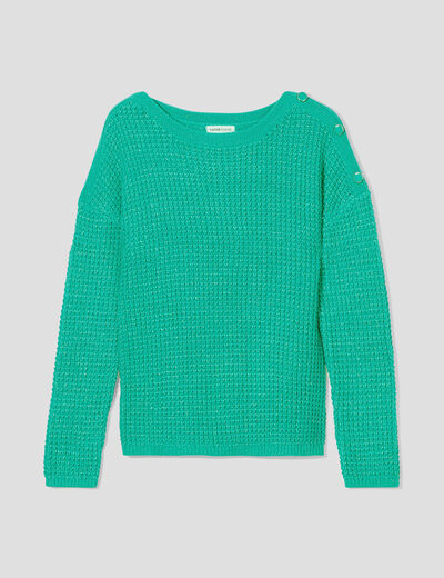 Pull manches longues vert femme