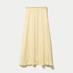 Jupe longue &eacute;vas&eacute;e satin jaune clair femme