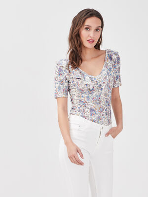 body manches courtes blanc femme