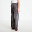 Pantalon large taille haute gris fonc&eacute; femme