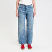 Jean wide leg imprim&eacute; denim double stone femme