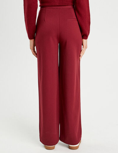 Pantalon large bordeaux femme