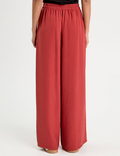 Pantalon large fluide vieux rose femme