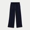 Pantalon large style jogging bleu marine femme