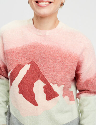 Pull manches longues vert pastel femme