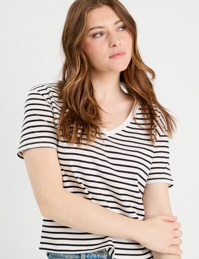 T-shirt manches courtes blanc femme