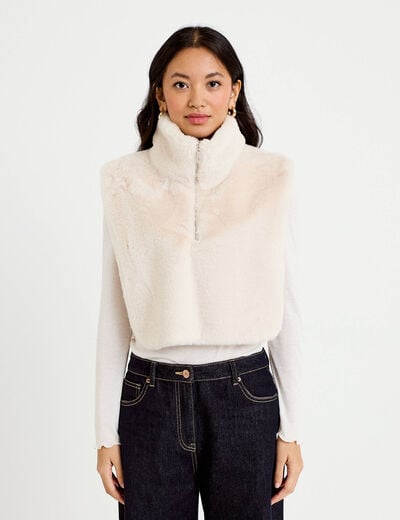 Cache-cou en fausse fourrure sable femme