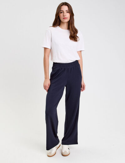 Jegging fluide taille standard bleu marine femme