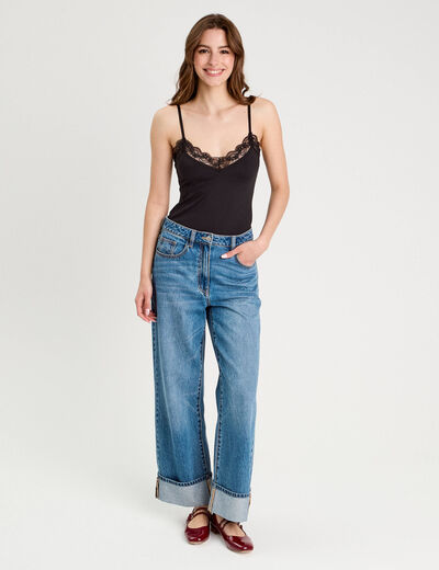 Body avec dentelle noir femme