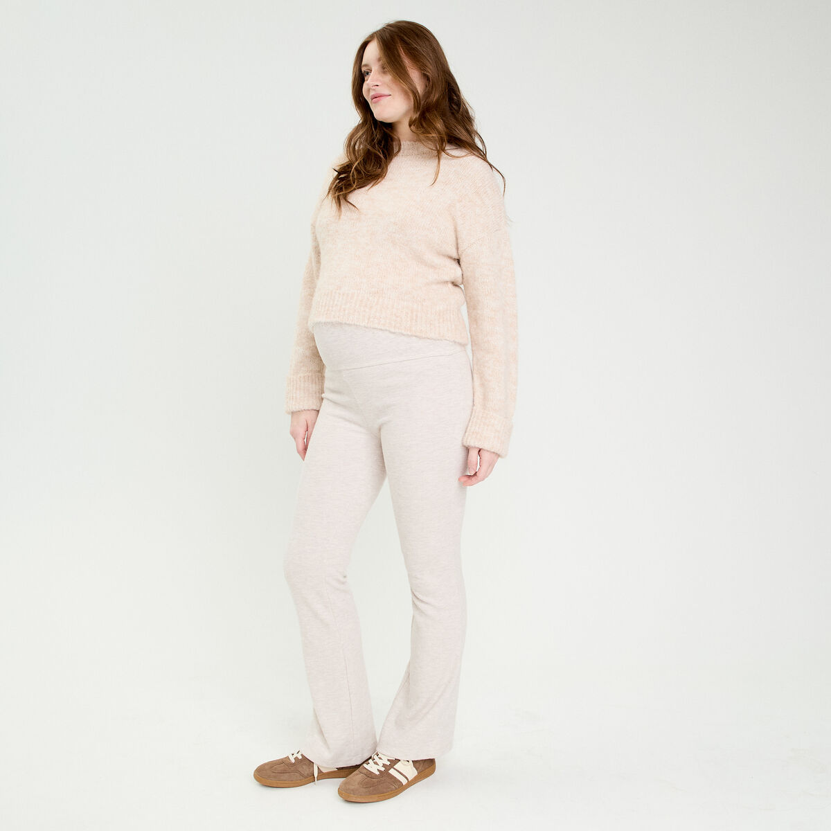 Pantalon bootcut taille standard sable femme