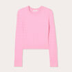 Pull torsades rose femme