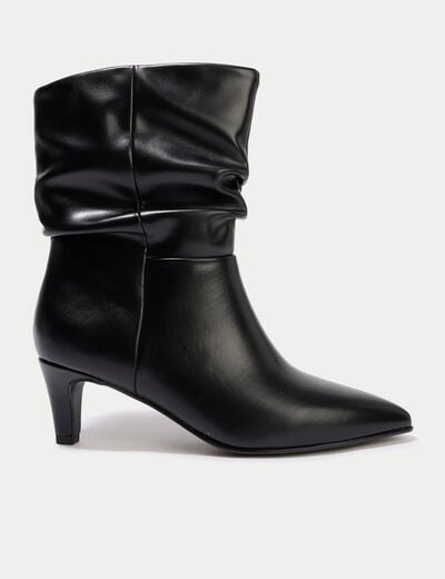 Bottes aspect daim noir femme