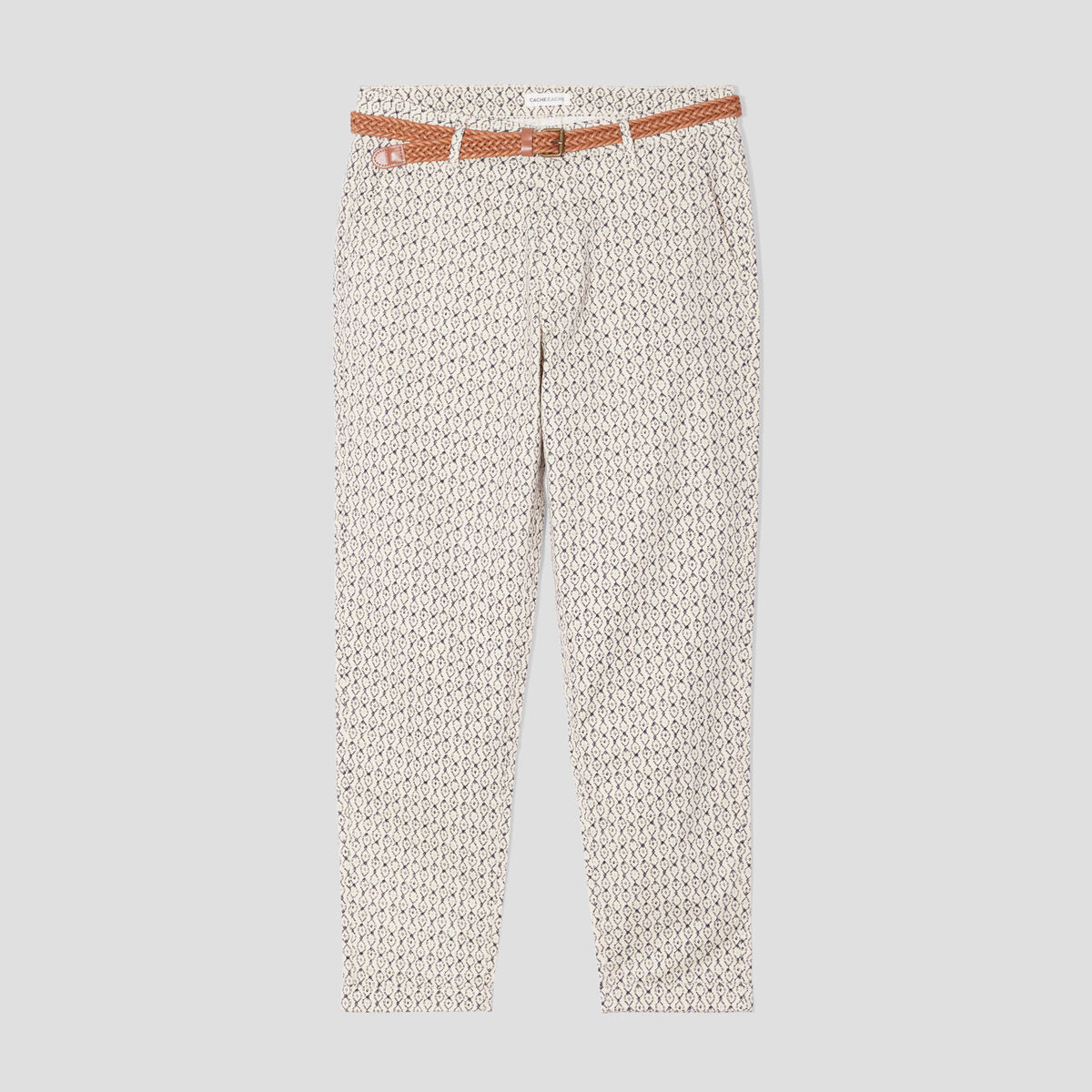 Pantalon chino slim 7/8ème blanc femme
