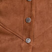 Jupe trap&egrave;ze courte aspect daim marron femme