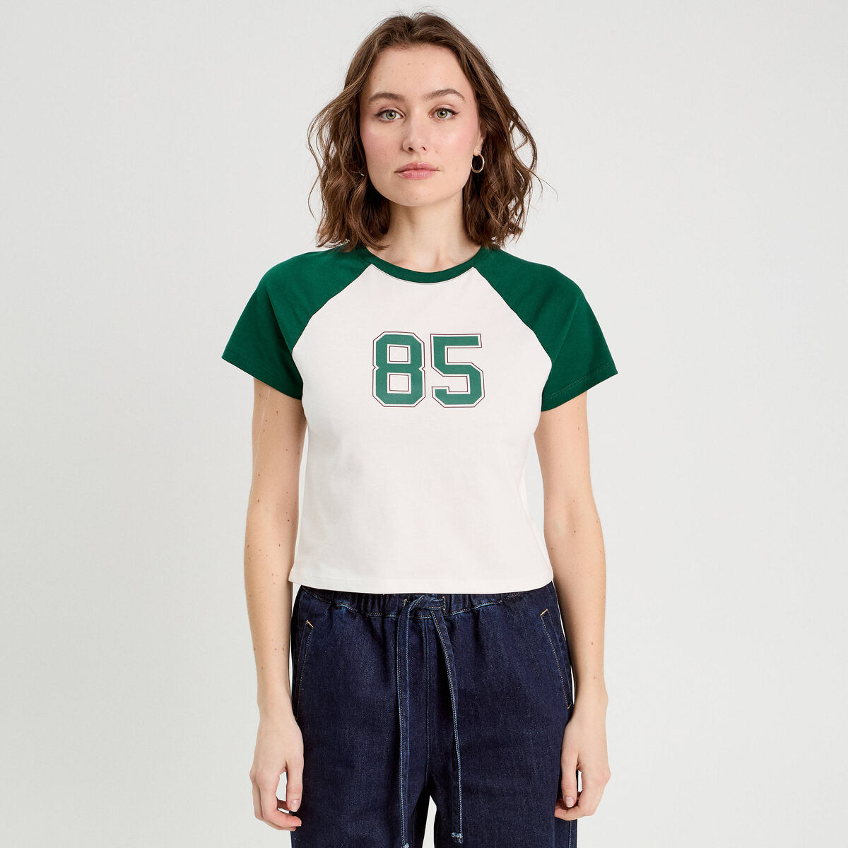 T-shirt manches courtes ecru femme