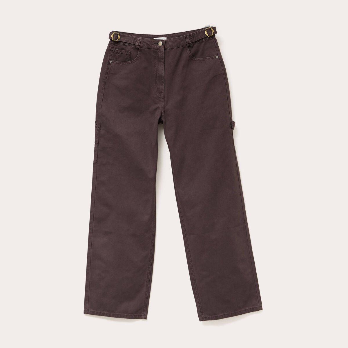 Jean wide leg carpenter marron foncé femme