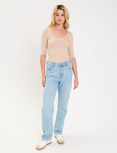 T-shirt thermique manches courtes sable femme