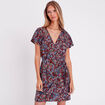 Robe portefeuille avec noeud noir femme