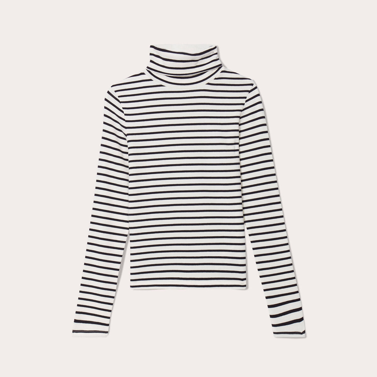 T-shirt col roulé blanc femme