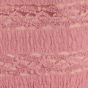Blouse dentelle col montant vieux rose femme