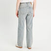Jeans droit 5 poches denim bleach femme