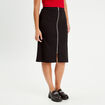 Jupe midi droite zippée noir femme